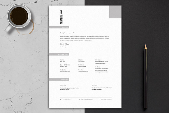 Corvus Resume Template in Resume Templates - product preview 2