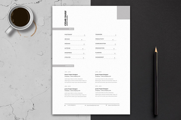 Corvus Resume Template in Resume Templates - product preview 3