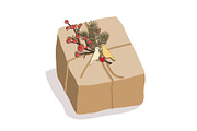Vector illustration of Christmas box