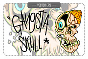 Vector Gangsta Skull Illustration
