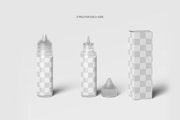 All Sizes Vape Dropper Bottle MockUp in Product Mockups - product preview 2
