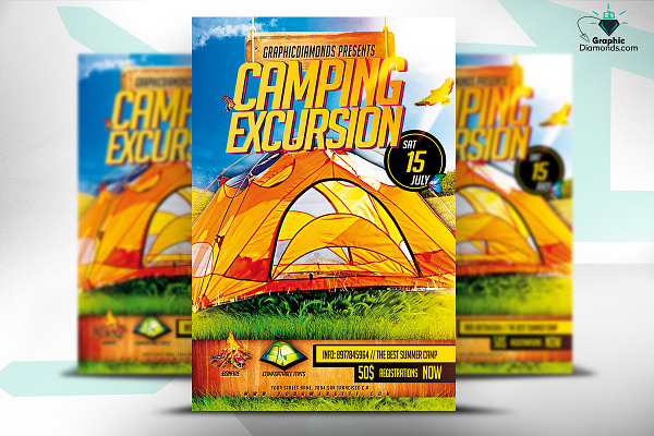Camping Excursion PSD Flyer
