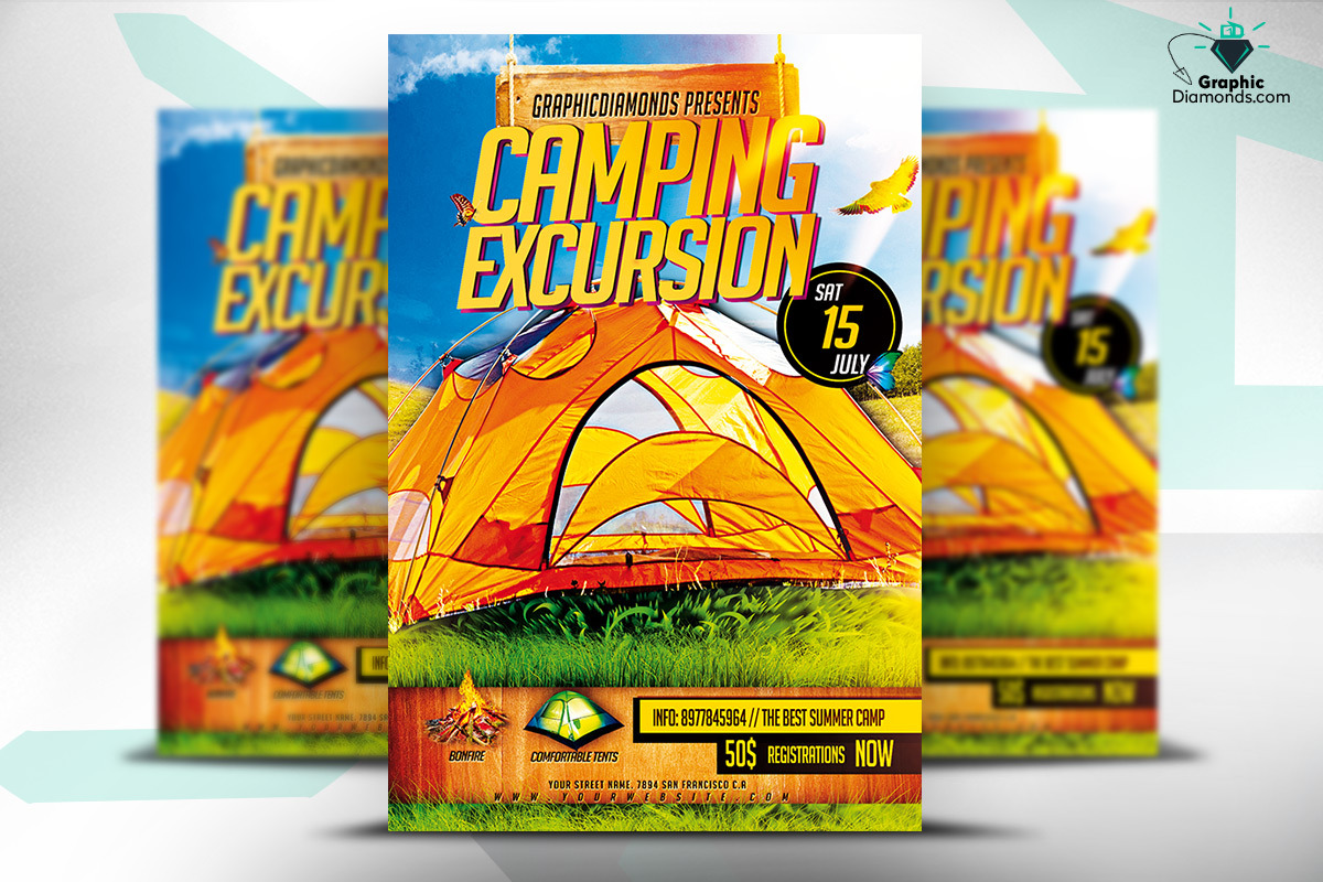 Camping Excursion PSD Flyer in Flyer Templates - product preview 8