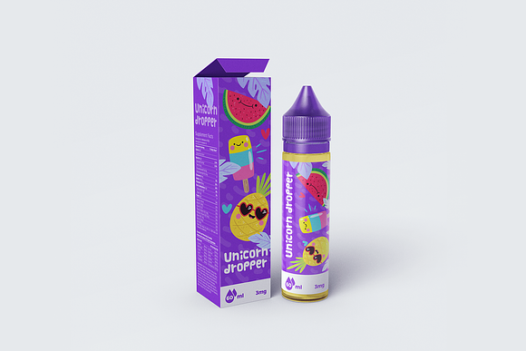 60 ml Vape Unicorn Dropper MockUp in Product Mockups - product preview 1
