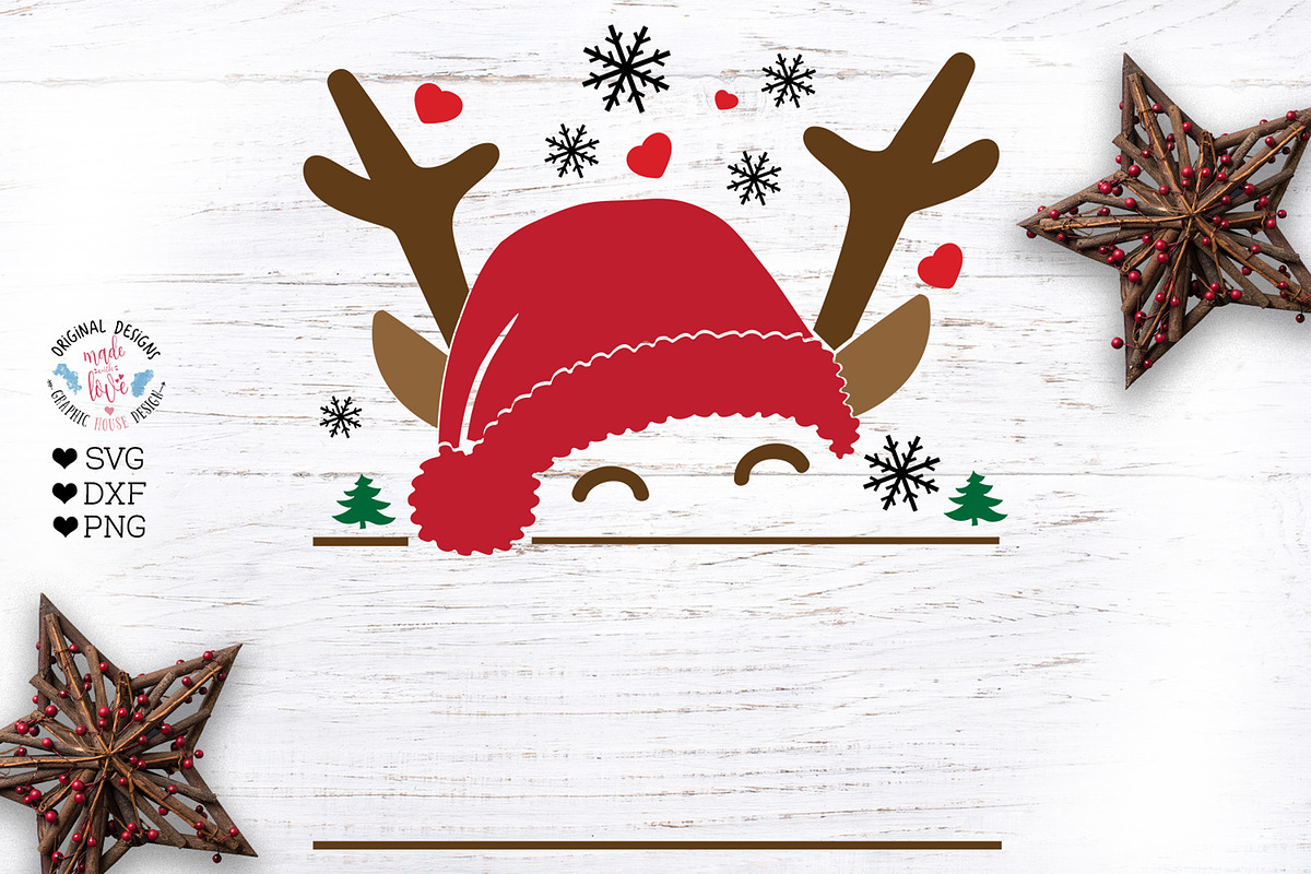 Reindeer Name Frame in Illustrations - product preview 8
