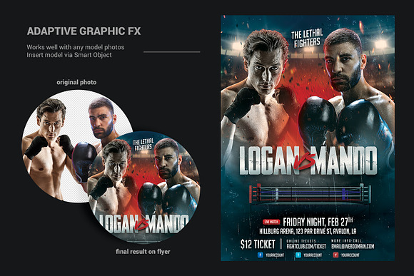 Boxing Flyer Template in Flyer Templates - product preview 3