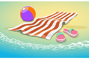 Summer sea towel background