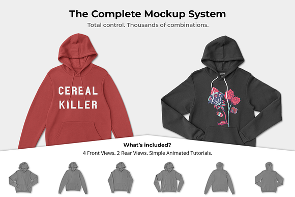 Pullover Hoodie Sweatshirt Mockups in Product Mockups - product preview 4