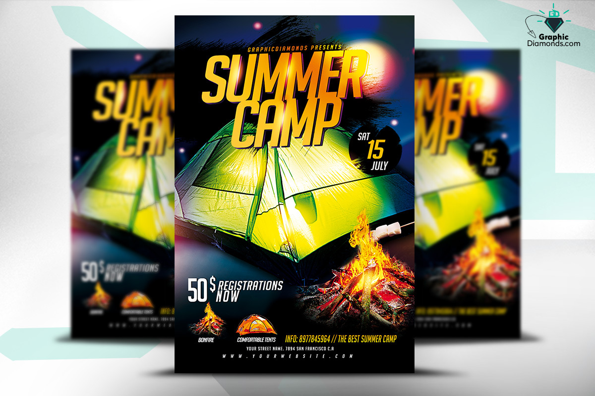 Summer Camp PSD Flyer in Flyer Templates - product preview 8
