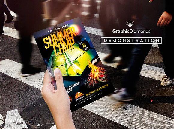 Summer Camp PSD Flyer in Flyer Templates - product preview 1