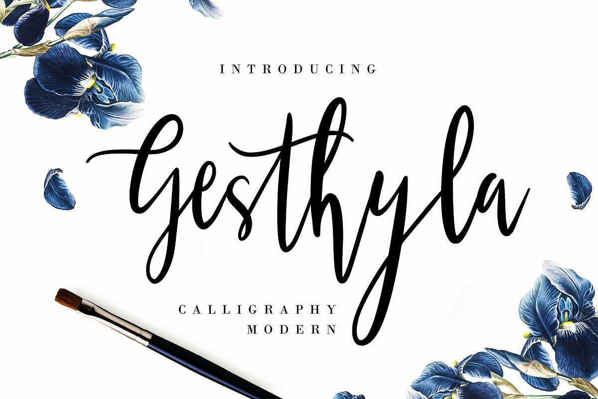 Gesthyla Calligraphy Modern in Script Fonts - product preview 8