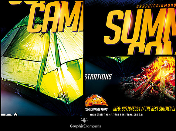 Summer Camp PSD Flyer in Flyer Templates - product preview 2