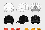 Baseball cap vector template