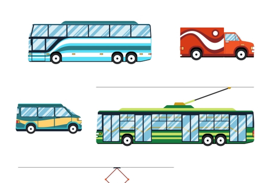 City transport flat icons in Graphics - product preview 8
