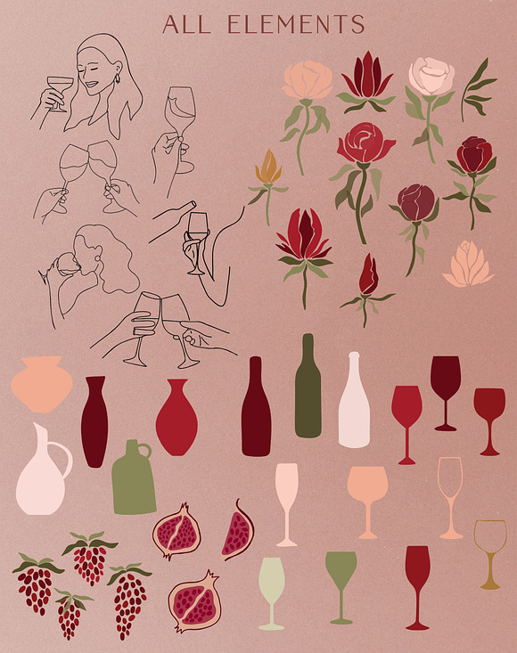Abstract Wine Collection. BONUS! in Illustrations - product preview 5