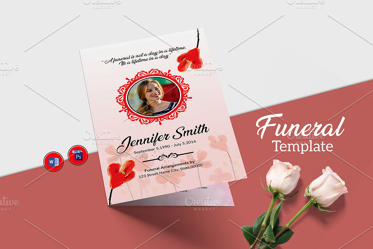 Funeral Program Template-V972 in Brochure Templates - product preview 8