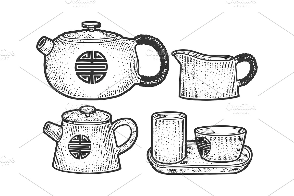 Tea ceremony asian culture sketch in Illustrations - product preview 8
