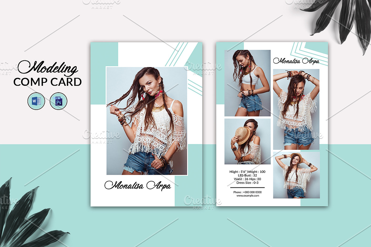 Model Comp Card - V1122 in Flyer Templates - product preview 8