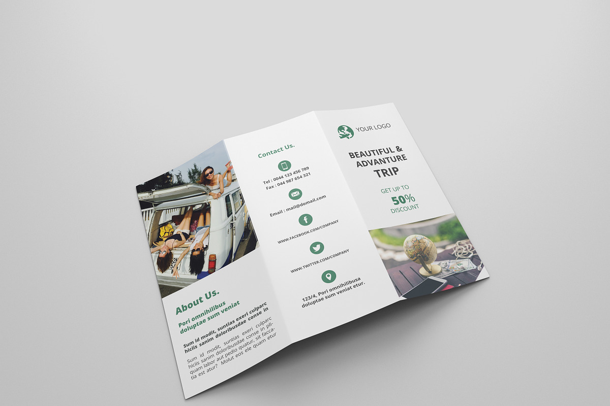 Travel Tri-fold Brochures in Brochure Templates - product preview 8