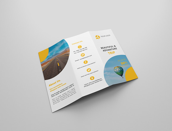 6 Travel Tri Fold Bochures in Brochure Templates - product preview 4