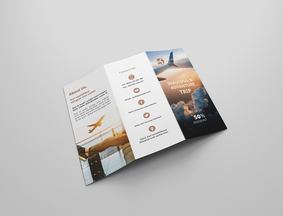 6 Travel Tri Fold Bochures in Brochure Templates - product preview 12