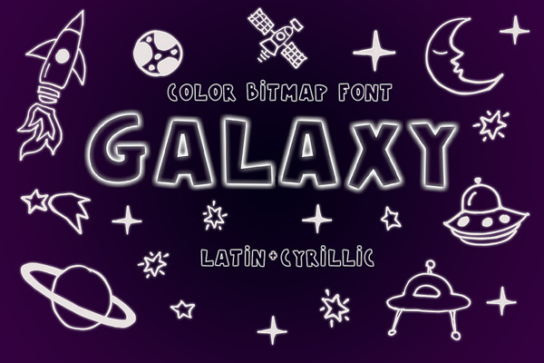 Galaxy Color Bitmap Font