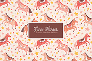 Childish pattern with horses