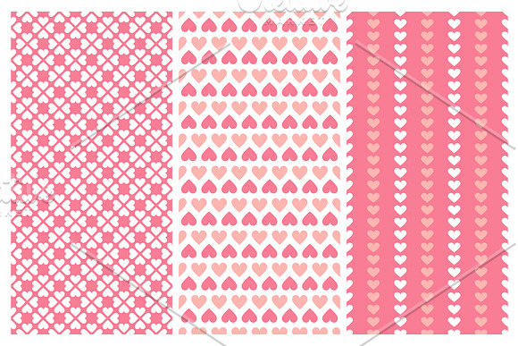 Vector seamless hearts patterns in Patterns - product preview 5