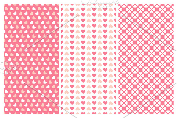 Vector seamless hearts patterns in Patterns - product preview 6
