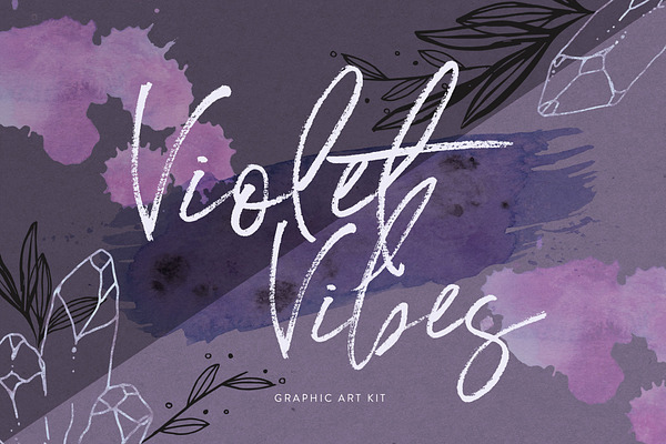 Violet Vibes Graphic Art Kit