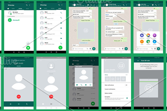 WhatsApp Mock-Up Template in Mobile & Web Mockups - product preview 1