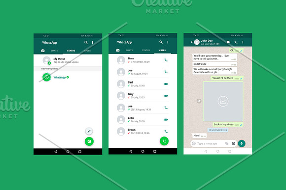 WhatsApp Mock-Up Template in Mobile & Web Mockups - product preview 2