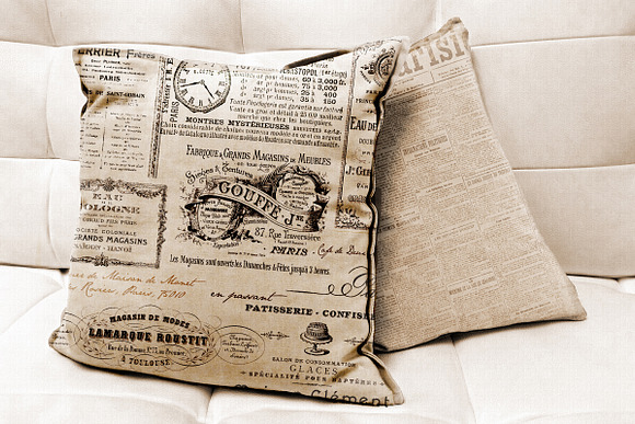 Vintage Ads Collage Sepia Papers in Illustrations - product preview 3