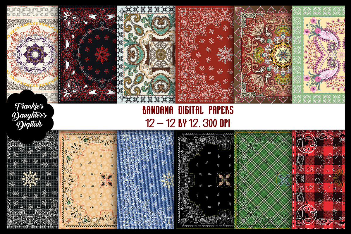 Bandana (Bandanna) Digital Papers in Patterns - product preview 8