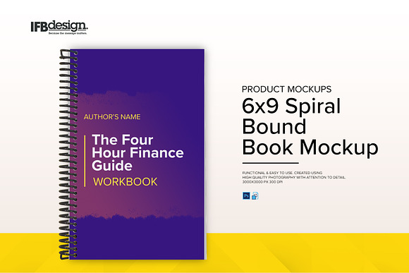Spiral Bound Book Mockup in Print Mockups - product preview 6