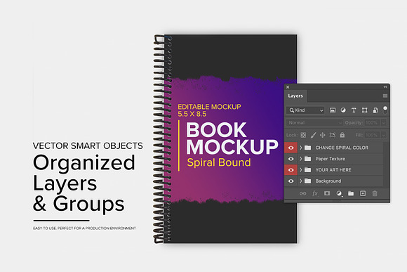 Spiral Bound Book Mockup in Print Mockups - product preview 8