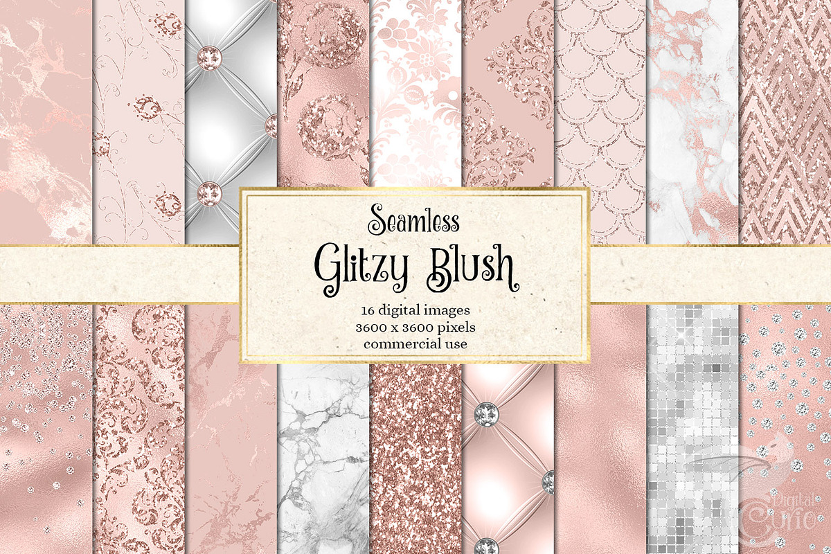 Glitzy Blush Digital Paper in Textures - product preview 8