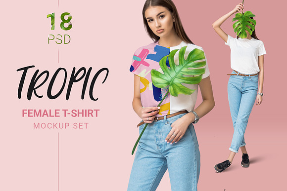 70% OFF Sale Female T-Shirt Mockups in Product Mockups - product preview 1