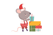 Cute Mouse with Gift Boxes, Cute