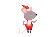 Cute Mouse Dressed Up in Christmas