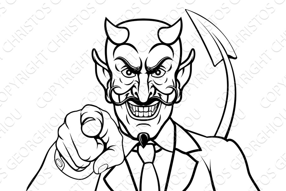 Devil Evil Businessman in Suit