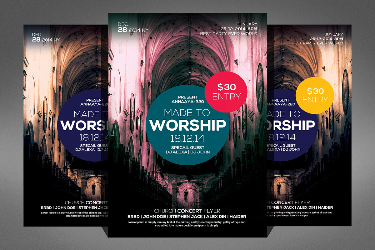 Church Worship Flyer in Invitation Templates - product preview 8
