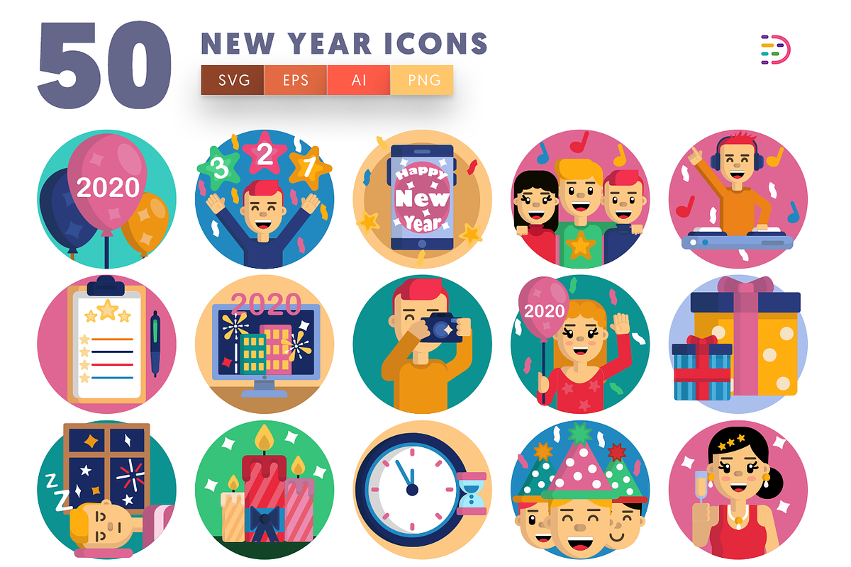 New Year Icons in Birthday Icons - product preview 8