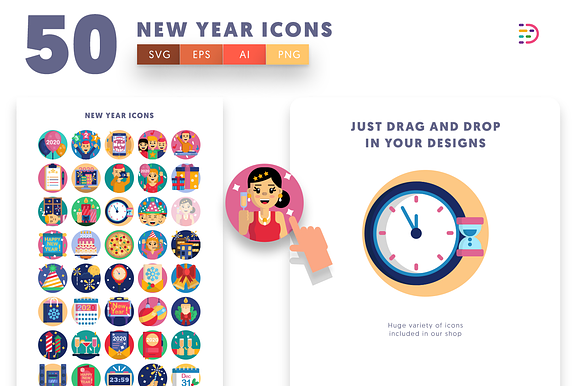 New Year Icons in Birthday Icons - product preview 4