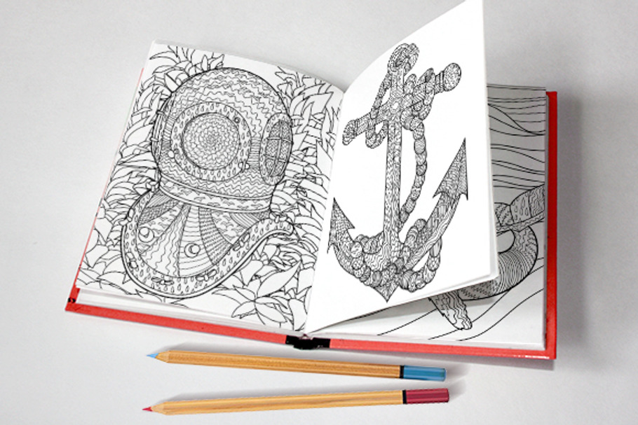 Antistress marine coloring pages