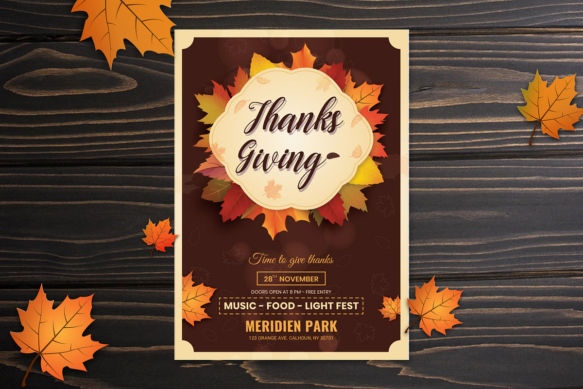Thanks Giving Flyer Template in Invitation Templates - product preview 8