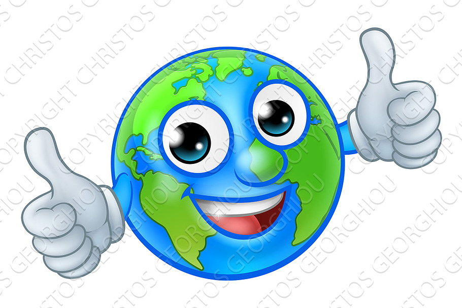 Earth Globe World Cartoon Character in Illustrations - product preview 8