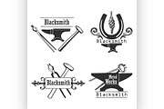 Set of vintage blacksmith logo