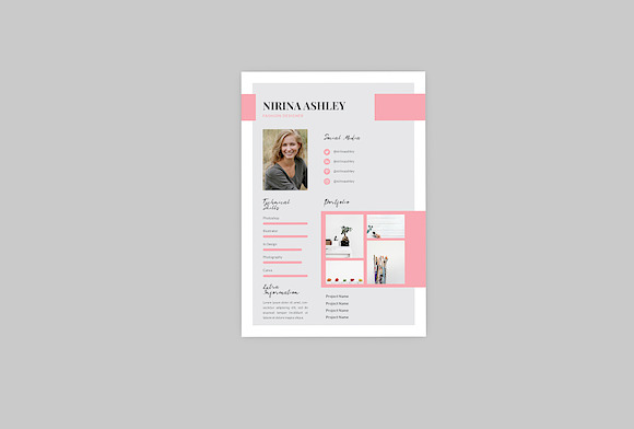 Nirina Fashion Resume Designer in Resume Templates - product preview 3