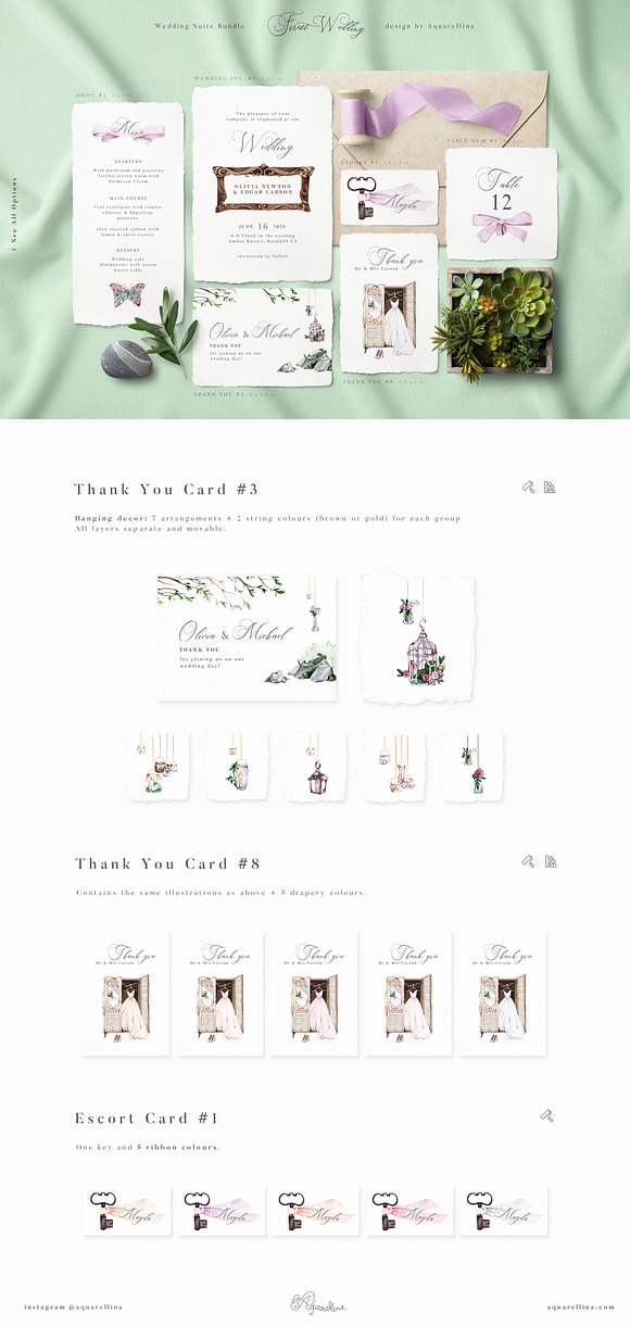 Forest Wedding Suite BUNDLE in Wedding Templates - product preview 9